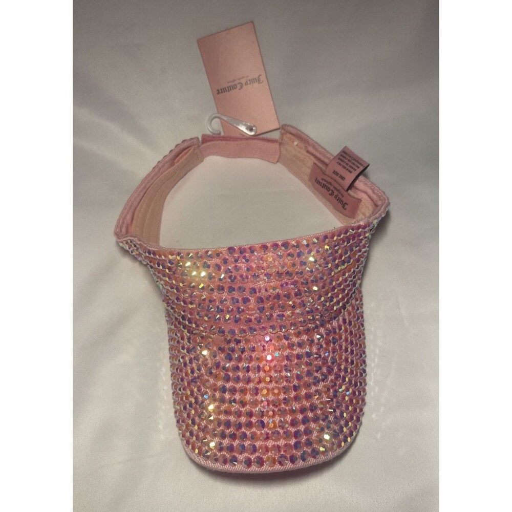 Juicy Couture Bling Pink Rhinestone Visor Hat NWT
